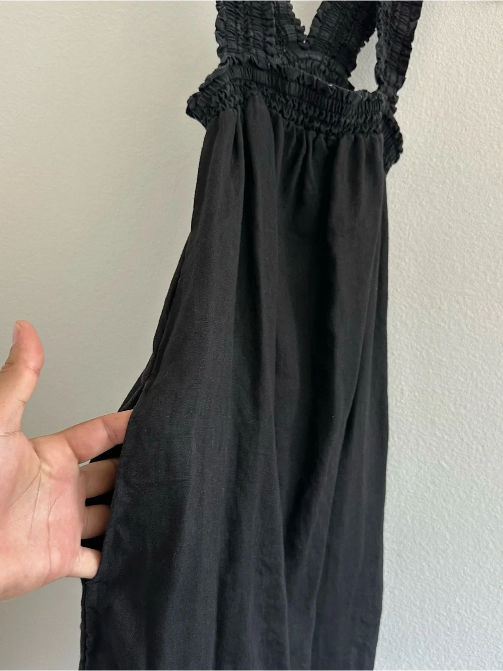 Everlane The Smocked Linen Dress in‎ Black Size: XS
